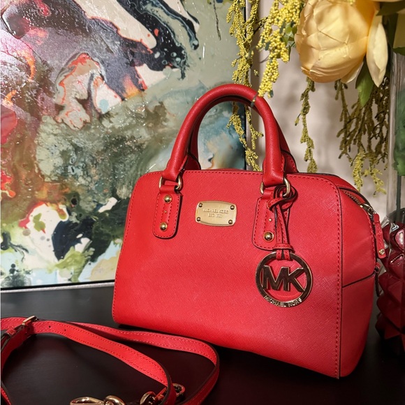 Michael Kors Cherry Red Satchel - Picture 7 of 7